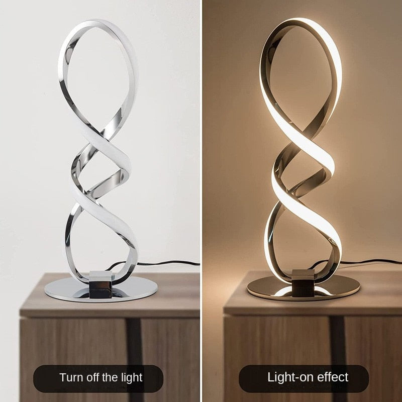 Modern Gümüş Led Masa Lambası Lüks Ayarlanabilir Parlaklık Yatak Odası Işık Çalışması Ev Dekorasyon Masaüstü Işık Başucu Gece Işığı