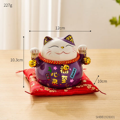 Yaratıcı Oda Seramik Maneki Neko Piggy Bank Japon Şanslı Kedi Feng Shui Ev Fortune Para Kutusu Oturma Odası Dekorasyon Hediyeleri