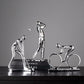 Statue de cycliste en résine argentée nordique abstraite en céramique, Statue de cycliste, Figurine de vélo, décoration de bureau, Bar, maison, artisanat