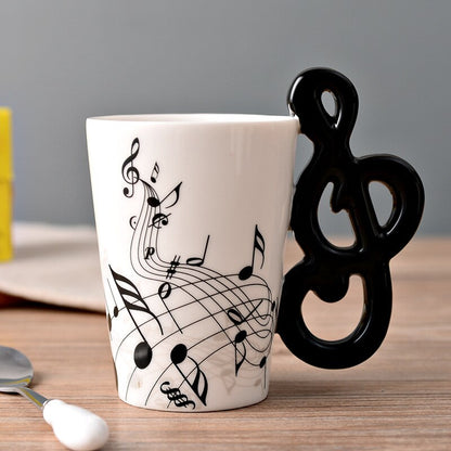 Novinka Music Note Cup keramické kytarové kávové hrnky Personalita Čaj/mléko/džus/láhev citronové vody Vánoční narozeniny dárek