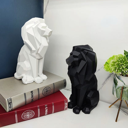 Yaratıcı geometrik aslan reçine zanaat heykeli ev girişi otel oturma odası yatak odası kişilik heykel süslemesi