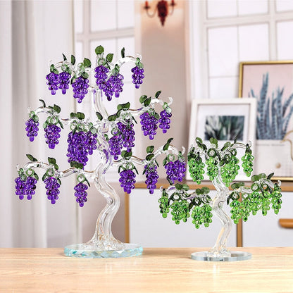 36 Hangs Crystal Grape Tree Decorations Fengshui Glass Craft Home Decor Figurines Christmas New Year Gifts Souvenirs Ornaments