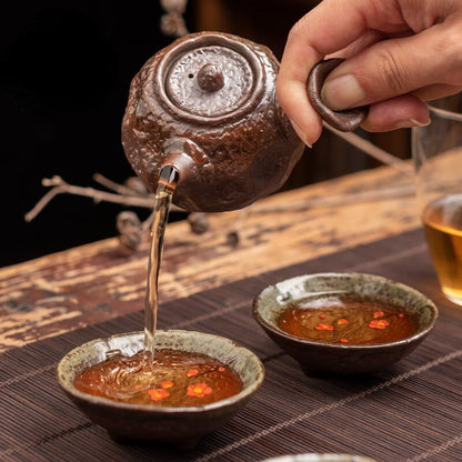 Fırın Değişim Seramik küçük kapasiteli çay seti çaydanlık açık su ahşap ateşli seramik küçük çaydanlık seramik fanı tek pot infüzör çubuğu