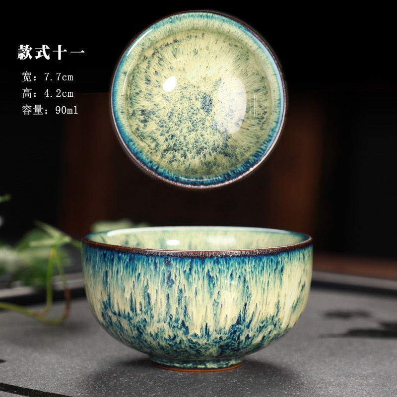 Upea Yuteki Tenmoku -teekuppi Luo muinaisen Song-dynastian teknologian keraaminen teekulho / JIANZHAN