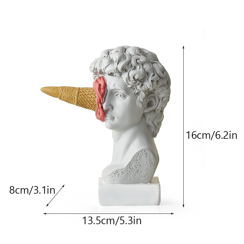 Голова смолы с фигурками статуи мороженого классическая римская греческая скульптура Интерьер современный искусство украшения