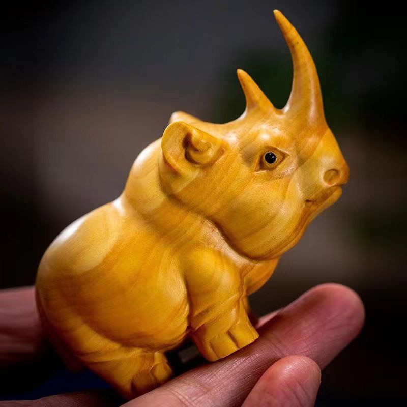 Sculptures And Figurines For Interior Cute Wood Carving Animals Statue Decoration Ornaments For Home Luxury Desk Accessories