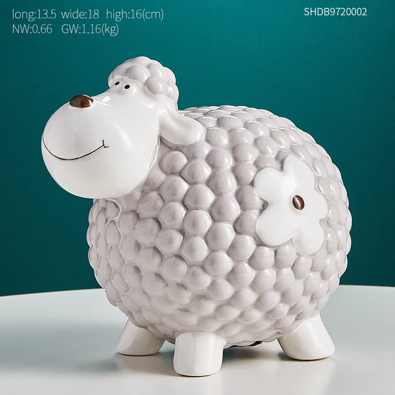 Kreative Nordic KawaiiCartoon Kleine Schafe Sparschwein Kinderzimmer Schreibtisch Einsparungen Box Dekoration Münze Lagerung Tier Ornamente 