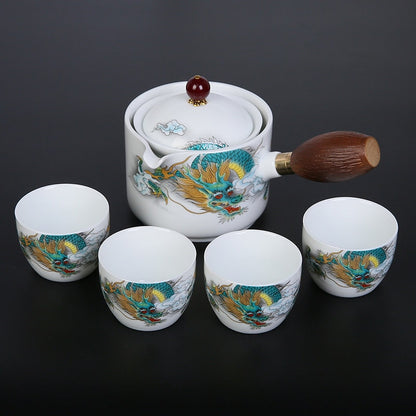Copa de té de cerámica para puer porcelana chino kungfu té set 360 té de rotación e infusor, té de viaje portátil SE