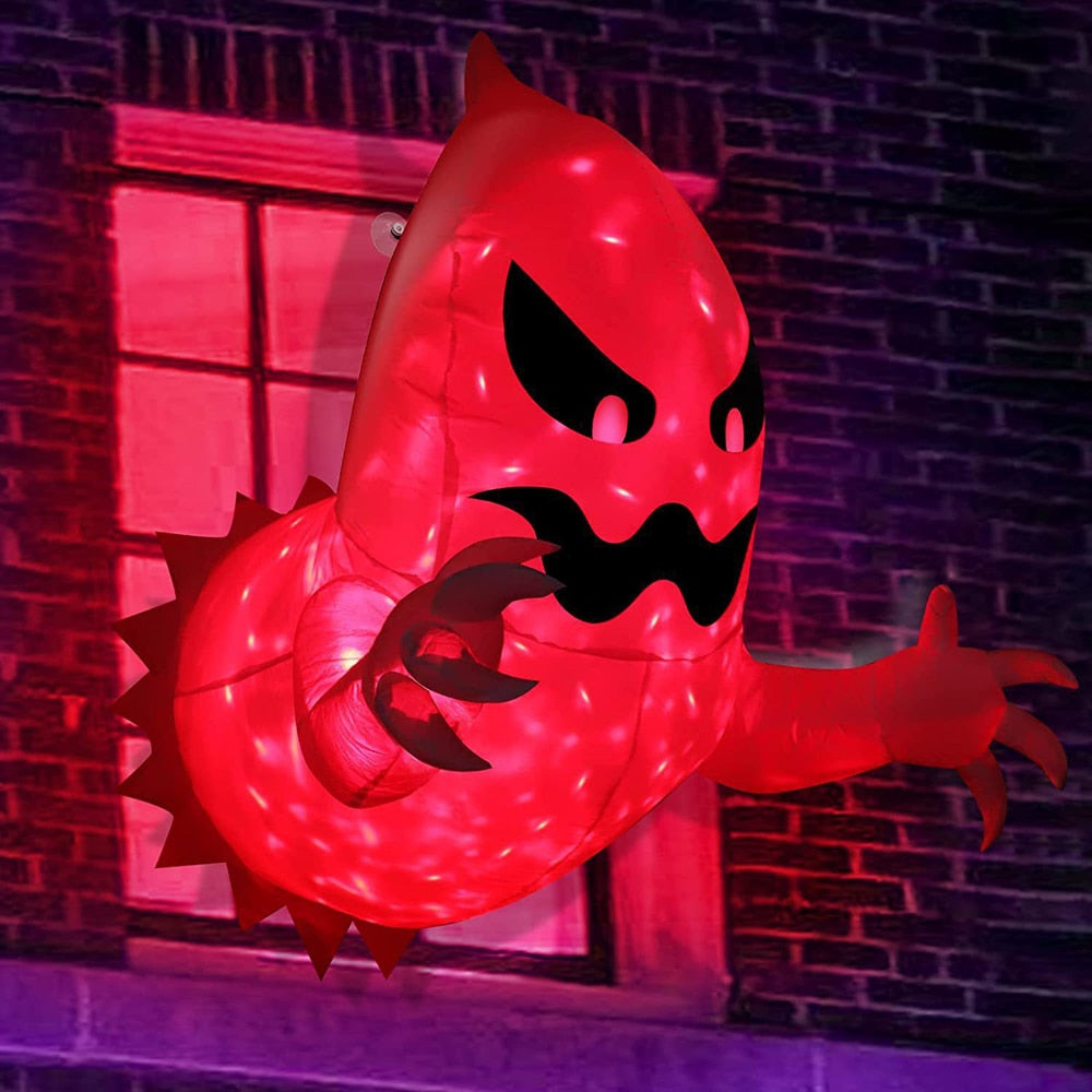 Unikátní obří okno Ghost Scary Phantom vycházející z okna vyhodit do vzduchu nafukovací Halloween Party mimo zahradu zahradní trávník dekor