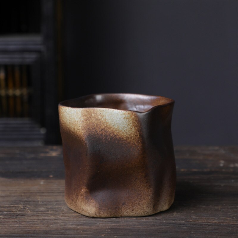 Twisted Ceramic Mug Coffee Cup Niche Special-shaped Tea Cup Colorful Coarse Pottery Creative Mugs Coffee Cups