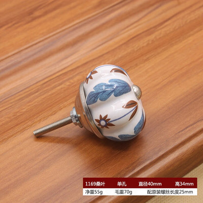 40 mm keramisk enkelthul håndtag europæisk antik middelhavsskuffe trækker kabinetsknapper garderobe sko kabinet dørhåndtag håndtag