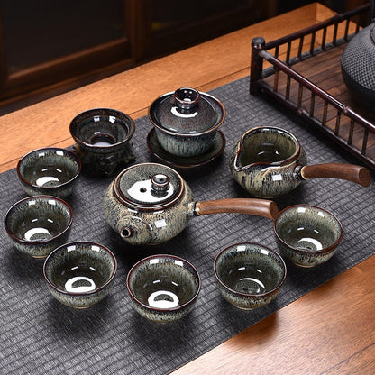 Keramisk kinesisk tesæt Teapot Gaiwan Ceremony Luksus Kung Fu Teaway Sets Gift - Tazas de te køkken drinkware