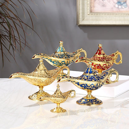 Vintage Legend Aladdin Lamp Magic Genie Wishing Ligh Tabletop Decor Crafts To Home Wedding Decoration Gift til fest Home Decor