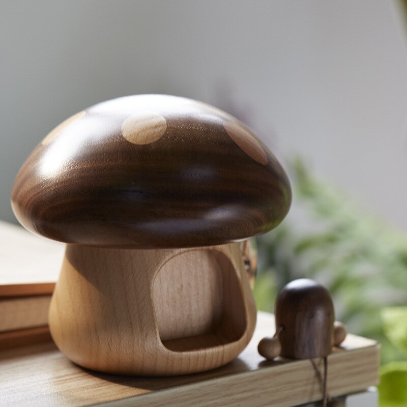 Kreativní dřevěná hudba box houba hudební krabice domácí dekorace obývacího pokoje dekorace dekorace dekorace