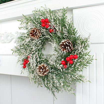 Red Christmas Wreath for Front Door Gold Window Wall Door Christmas Hiasan 2023 Garland Ornament Guirnalda Navidad