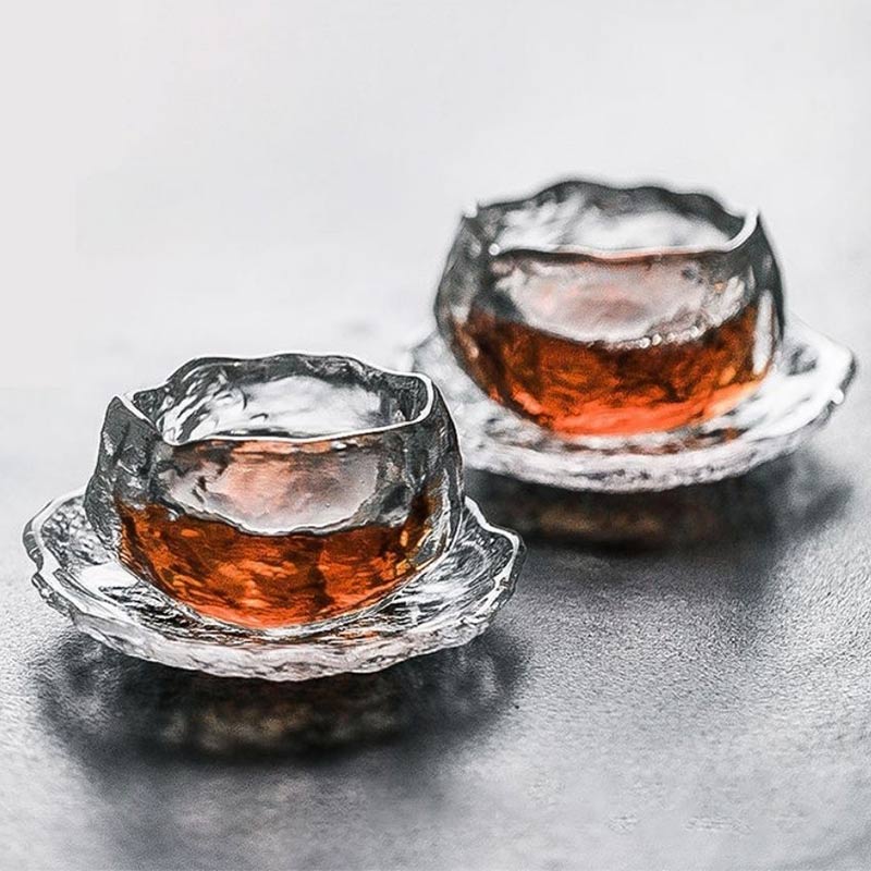 1pc Japanese Style Glass Cup Tasting Transparent/Frozen Tea Cups Kongfu Master Teacup White Wine Cup  water pipe glass