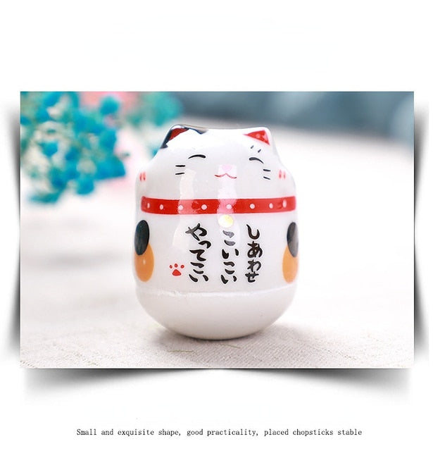 Japanilainen keraaminen daruma käsityö sarjakuva onnekas kissan omaisuus koriste maisema kodinsisustustarvikkeet lahjat olohuoneen sisustus
