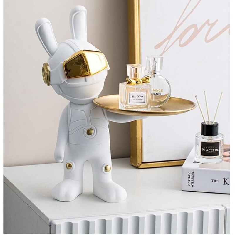 2023 Ny Space Rabbit Tray Key Storage Decoration, Astronaut Entrance Vardagsrum Desktop Decoration, Home Decoration, Figurines