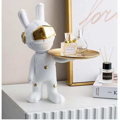 2023 Ny Space Rabbit Tray Key Storage Decoration, Astronaut Entrance Living Room Desktop Decoration, Home Decoration, Figurines