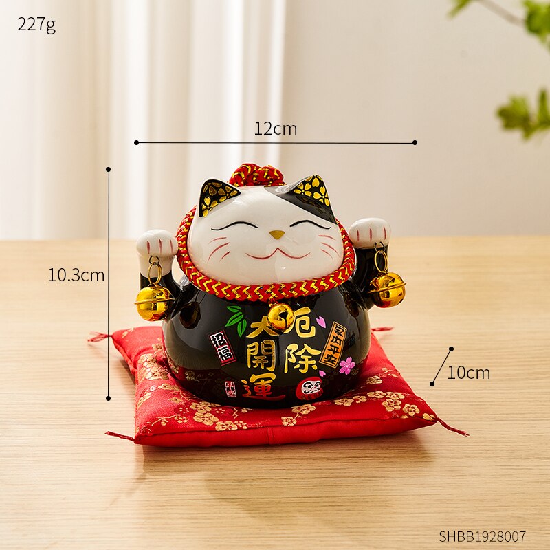 Sala criativa Cerâmica Maneki Neko Piggy Bank Japonês Lucky Cat Feng Shui Home Fortune Money Box Room Decoração Presentes