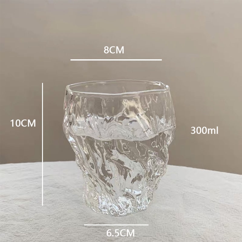 10oz Glass Water Cup Twist Cawan Cawan Rumah Rumah Jus Jus Teh Cawan Cawan Cawan Bir Ins Gaya Korea Susu Cawan Kopi Mug Kopi