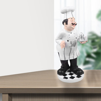 요리사 조각상 부엌 입상 장식 이탈리아 수지 인형 요리 요리 조각 뚱뚱한 프랑스 인물 장식 장식 모델 테이블