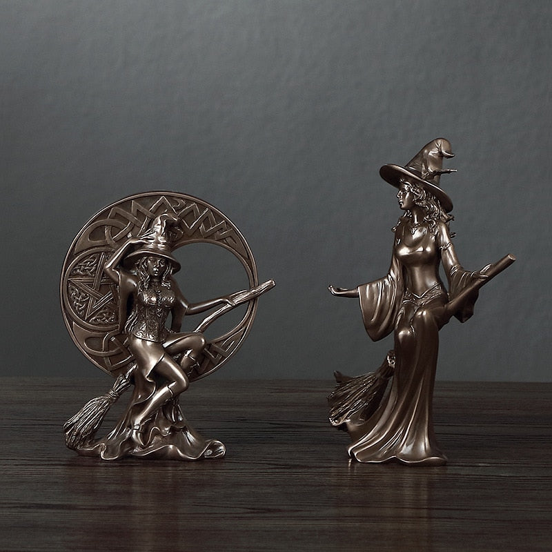 Figuras de resina Decoración de brujas Accesorios de decoración de la sala de la oficina Estatua del escritorio de la oficina Estatua de la bruja Decoración del hogar 2023