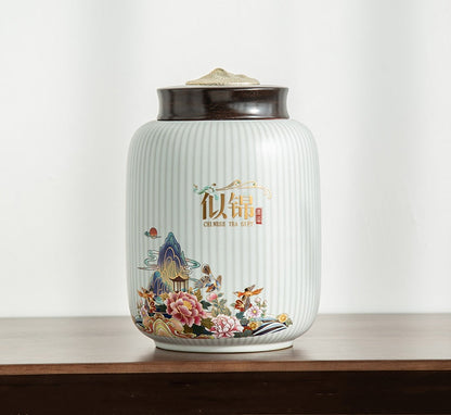 Avancerad keramik teburk med stor kapacitet hushållsförvaringstank Resor förseglad teburk kaffepulver godis kryddbehållare