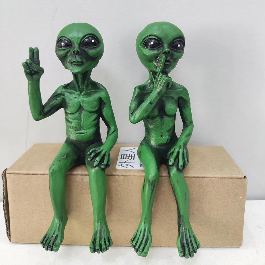 UFO Alien Niedliche Statue Skulptur Halloween Dekor für Outdoor Garten Zuhause Schreibtisch Organizer Büro Zubehör Party Dekor Kinder Geschenke