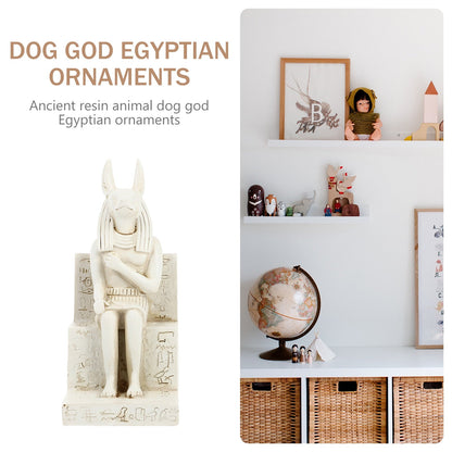 Egyptisk hundstaty Anubis God Skulptur Figur Harts Egypten Decor Gods Figur Statyer Forntida prydnadsgudinna Jackal Animal