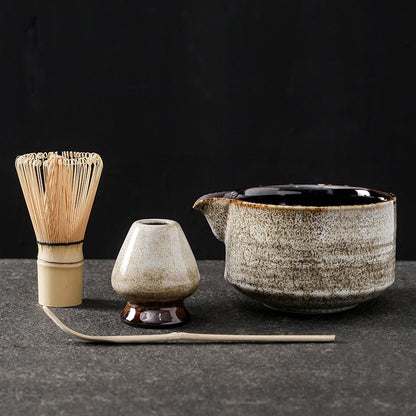 Conjunto japonês de chá matcha bambu colher de chá para bebidas de chá de chá interno