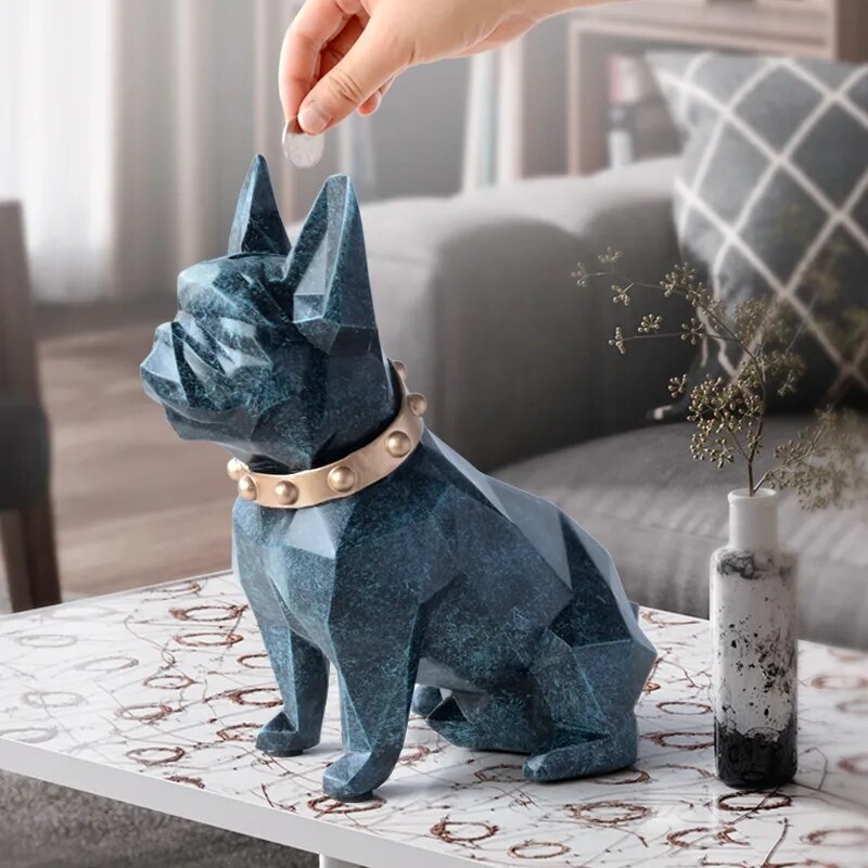 Bouledogue français tirelire tirelire figurine décorations pour la maison boîte de rangement de pièces support jouet enfant cadeau tirelire chien pour enfants 