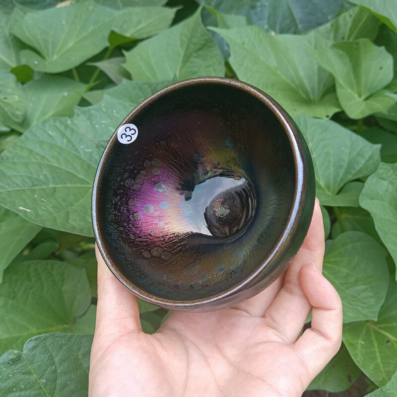 Jian zhan – tasse à thé Tenmoku avec changement de four, bol à thé en céramique, glorieux changement de couleur, coffret cadeau du patrimoine culturel immatériel chinois