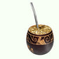 Wooden Yerba Gourd Mate Tea Cup 6OZ Handmade Natural Wood Coffee Water Mate Cup with Spoon Straw Bombilla 180ML