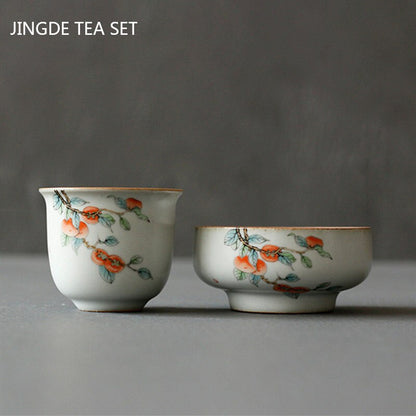 Bærbar keramikk Tea pot og kopp sett kinesisk te infuser tilpasset teseremoni leverer reise te sett en gryte med to kopper