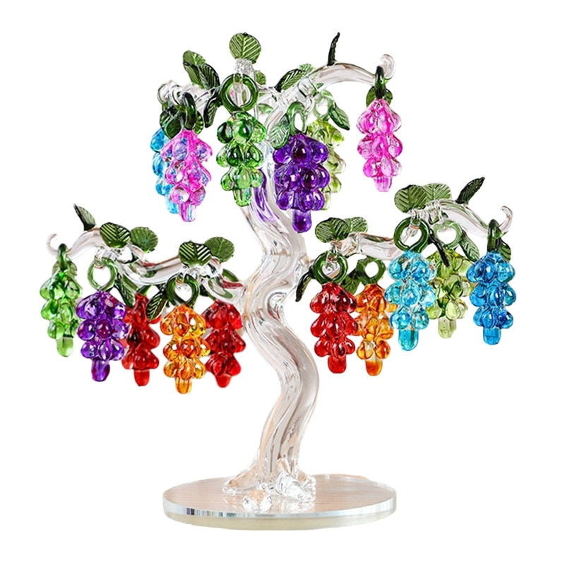 36 Hangt Crystal Grape Tree Decorations Fengshui Glass Craft Home Decor Figurines Kerstnieuwjaar Geschenken Souvenirs Ornamenten