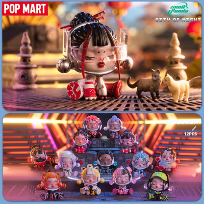 Pop Mart Skullpanda Kota Night Series Blind Box 1pc/12pc Ulang Tahun Hadiah Kid Toy Mystery Box