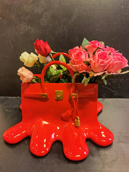 Creatitive Resin Flowers Bag Vaas Home Decor Studie kantoor eettafel vaaszak voor woonkamer decor tas vaas luxe sculptuur