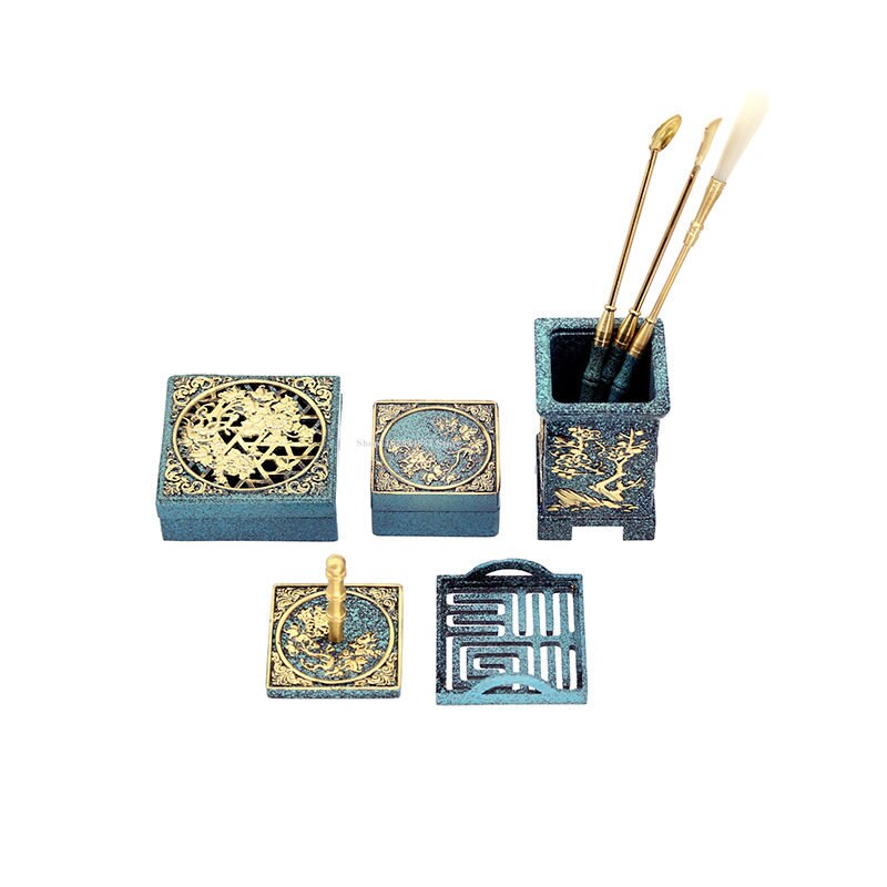 Oito peças de incenso na caixa de presente conjunto incenso queimador cinzão molde molde diy estudo de família de escritório vedação de extensão.