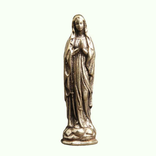 Pure Copper Vintage Blessed Virgin María Figuras Llave de llave Pendantes Brass Santa Madre Religión Faith Buddha Keyrings Hangings