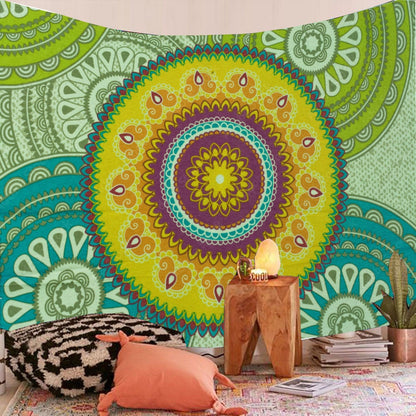 Indian Mandala Tapestry Wall Hanging Colorful Boho Home Decor Beach Throw Rug Teppe Room Decor Aesthetic Bohemian Tapestries