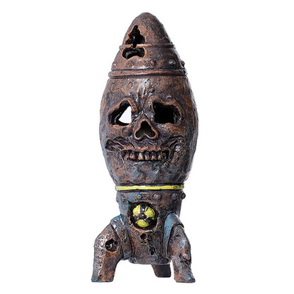 Skeleton de halloween de jardín Bomba del cráneo Bomba de calavera Nuclear Resina de resina decorativa adorno