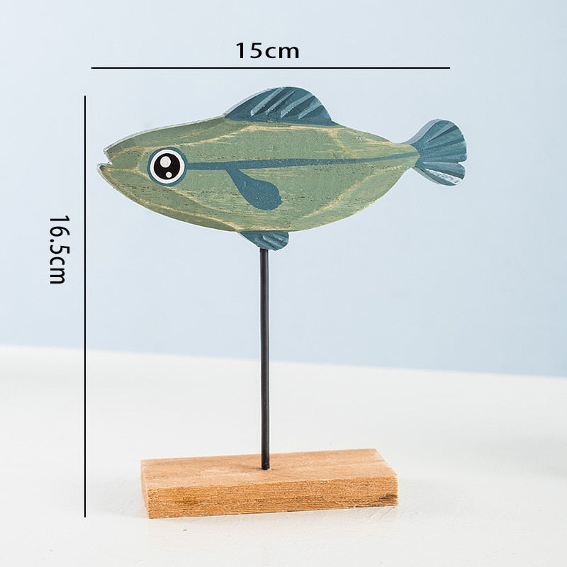 Nordic Wood Fish Risulpture Animal Artystyczne rzeźba