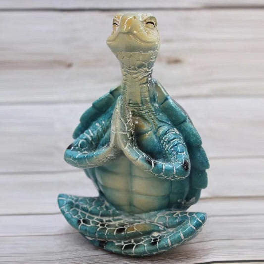 부처 젠 요가 개구리 정원 동상 장식을위한 바다 거북이 입상 평화