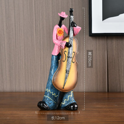 להקת רוק קריאייטיב מוסיקה דמות דמות פסל פסל יצירתי קישוט סלון קישוט יין קישוט קישוט ציוד מלאכת שרף