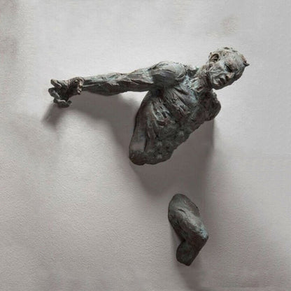 3D przez figurę rzeźbią na ścianie żywica galwanida
