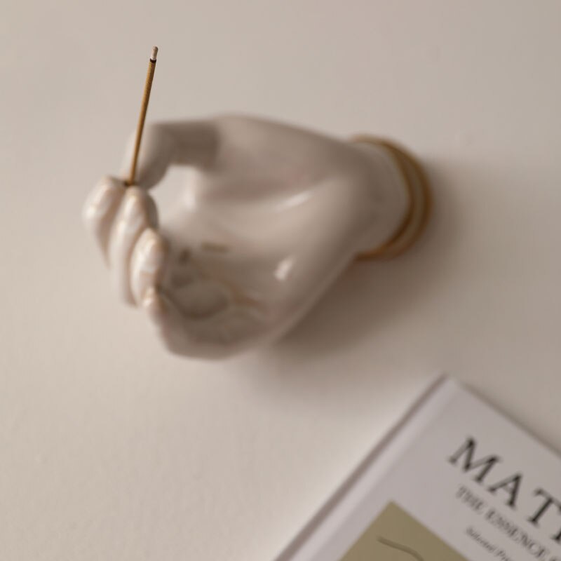 Yenilikçi Yanan Üç Boyutlu Palmiye Hand, Fırın Değiştiren Camlı Seramik Tütsü Takı Mücevher Depolama Tepsisi Süslemeleri