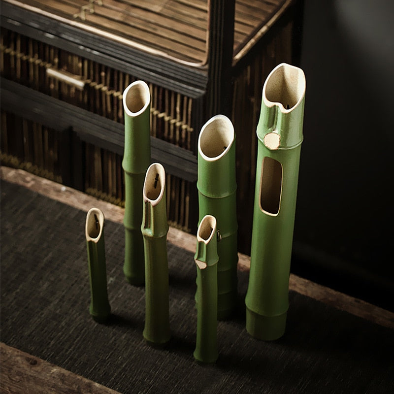 Muurhangende bamboe vaas creatief minimalistisch keramisch gedroogde bloemen arrangement hydrocultuur vaas woonkamer mesa woning decoreren