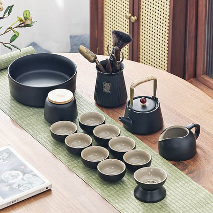 Conjunto de chá de viagem chinês Gaiwan Infusores portáteis Cerimônia Ceramic Tea Conjuntos de chá de chá Ferramentas completas Presente Juego TE Teaware de cozinha