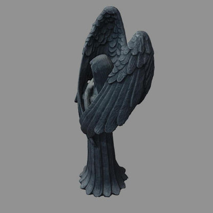 2023 جديد الظلام الملاك النحت الراتنج الصلاة تمثال الملاك تمثال القوطية سطح المكتب الأسود المنحوتات للمنزل ديكور الحلي